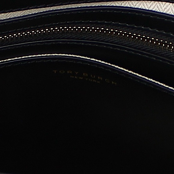 Tory Burch Britten Croc Embossed Small Satchel Crossbody In Black - Picture 11 of 12